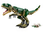 Un LEGO T-Rex avec des pattes et des mâchoires mobiles.