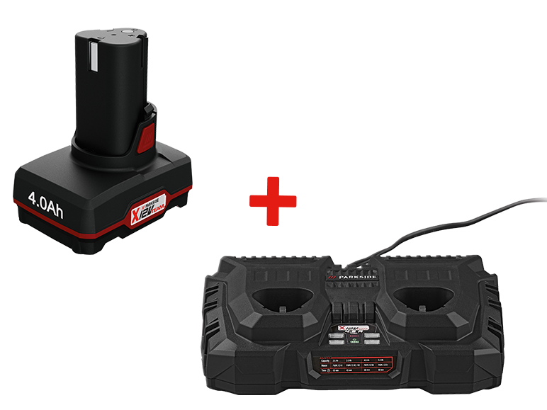 Batterie PARKSIDE X 12V Team 4.0Ah et chargeur double