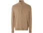 Cardigan en maille beige avec fermeture éclair