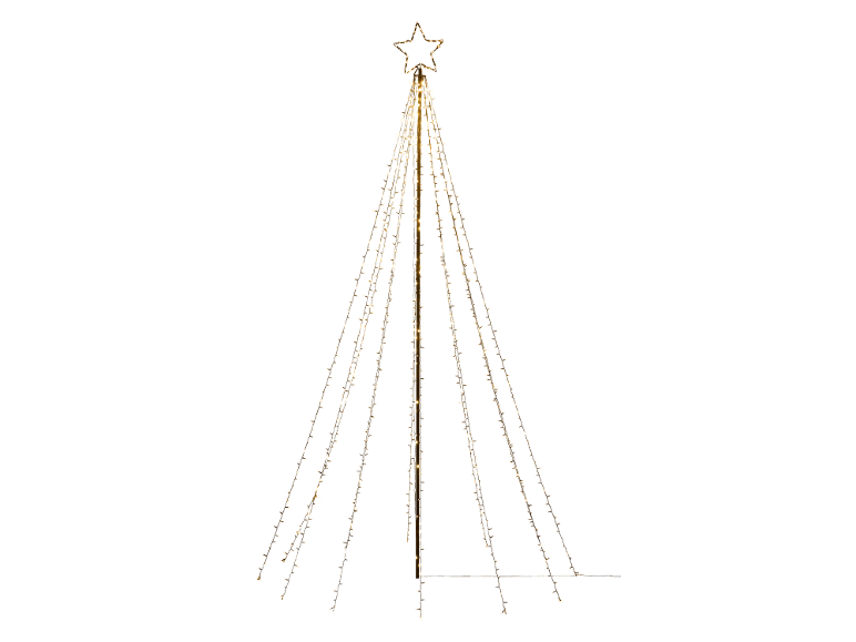 Sapin de Noël lumineux LED avec étoile, pour l'extérieur.