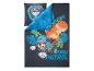 Parure de lit et taie d'oreiller avec un chien en casque et un dinosaure, avec le texte « PAW PATROL ».