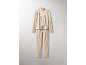 Ensemble trois pièces beige pour femme avec gilet, col roulé et pantalon