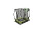 Trampoline rectangulaire avec filet de sécurité et coussin de protection vert