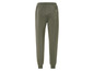 Pantalon de survêtement vert avec taille élastique.