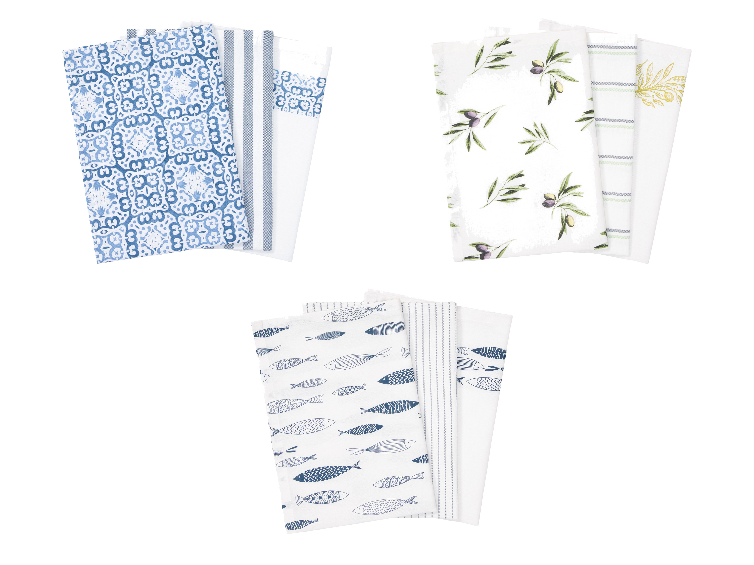 LIVARNO home Lot de 3 torchons, 50 x 70 cm