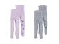 Collants bébé LUPILU®: deux paires de collants violets à cœurs et deux paires de collants gris à pois.