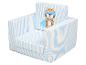Fauteuil enfant rayé bleu et blanc avec motif tigre super-héros.
