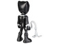Une figurine d'action Black Panther avec un accessoire.