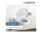 Des toilettes avec un couvercle à fermeture douce de Schütte.