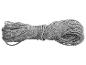 Cordage gris enroulé, cordelette tressée.