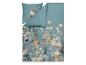 Parure de lit florale bleu sarcelle avec housse de couette et taie d'oreiller.