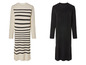 Deux robes en tricot : une rayée et une noire unie.