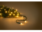 Guirlande lumineuse chaude et brillante sur une branche de sapin.