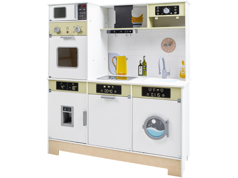 Cuisine de jeu pour enfants en bois avec appareils et accessoires