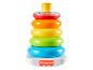 Jouet à empiler Fisher-Price avec des anneaux colorés et un anneau supérieur hochet.