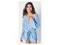 Combinaison short et haut noués, bleu clair.