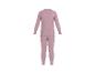 Pyjama rose clair à manches longues et pantalon long avec ourlets ondulés.