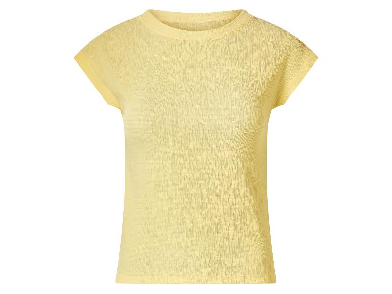 Haut jaune texturé à manches courtes