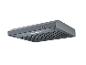 Hotte aspirante grise avec boutons et grille de ventilation