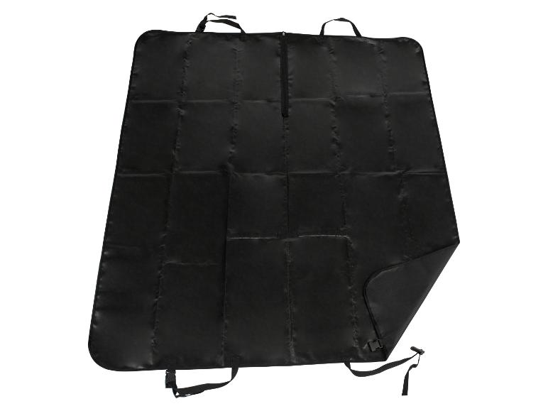 Tapis de protection de voiture noir pour animaux de compagnie avec boucles et fermeture éclair