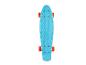 Skateboard bleu Crivit avec roues orange.