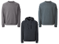 Trois sweats-shirts de couleurs différentes : gris, gris-bleu et bleu marine.