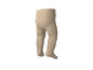 Collant bébé beige avec jambes côtelées, vu de trois quarts.