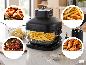 Friteuse sans huile en verre SILVERCREST® avec frites et suggestions de recettes.