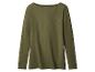 Haut vert à manches longues pour femme avec col bateau