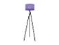 Lampe sur pied tripod, abat-jour violet.