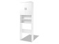 Armoire blanche avec deux portes, deux étagères et une niche ouverte.