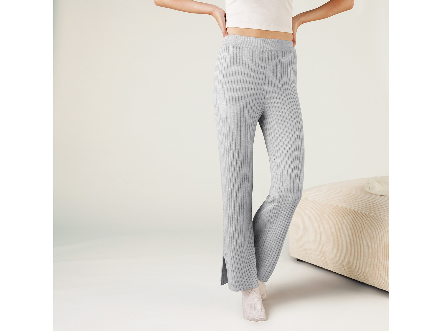 esmara® Pantalon en maille côtelée femme | LIDL