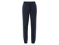 Pantalon de survêtement bleu foncé avec une taille élastique.