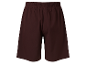 Shorts de sport marron foncé avec ceinture élastique.