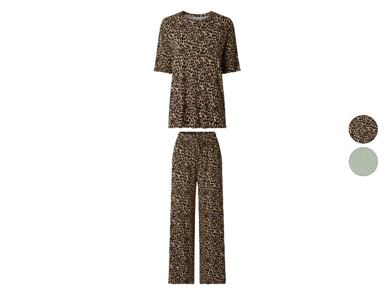 Pyjama imprimé léopard à manches courtes et pantalon long