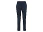 Pantalon élégant bleu marine, coupe droite.