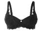Un soutien-gorge noir en dentelle.
