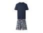 T-shirt bleu marine et short à carreaux pour homme