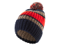Bonnet tricoté rayé avec pompon