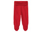 Leggings rouges pour bébé avec pieds.