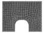 Tapis de bain gris texturé en forme de U.