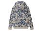 Sweat-shirt beige avec imprimé graffiti bleu.