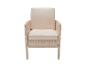 Fauteuil de jardin en osier avec coussins beiges