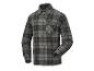 Chemise à carreaux pour homme en gris et vert foncé avec poche poitrine.