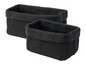 Deux paniers noirs en crochet.