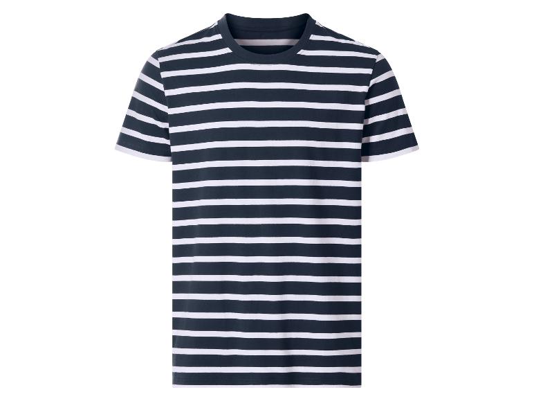 T-shirt rayé bleu marine et blanc pour homme