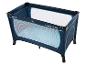 Lit parapluie bébé pliable bleu marine avec côtés en maille.