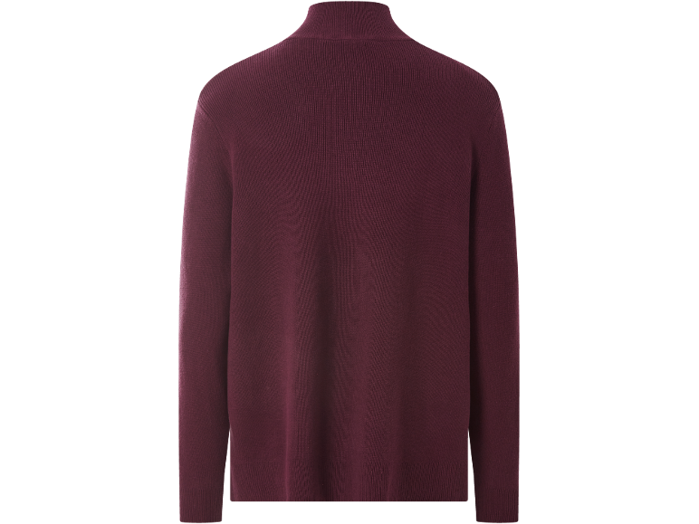 Pull bordeaux pour homme avec col montant, vue arriĂšre