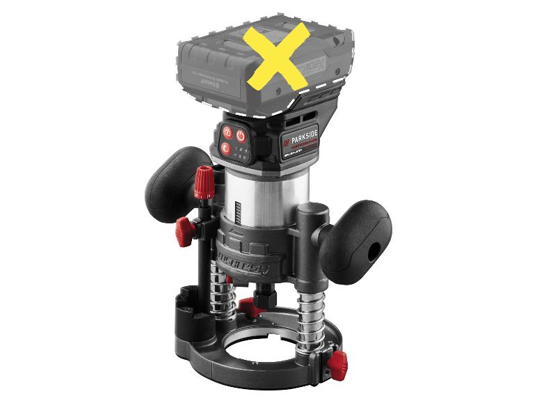 Défonceuse sans fil avec batterie, moteur sans balais et réglages de vitesse