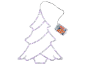 Silhouette d'arbre de Noël LED avec boîtier à piles